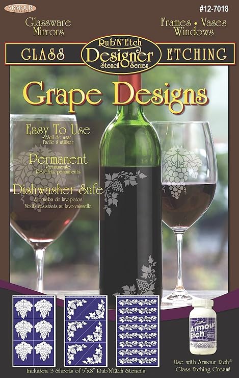 Armour Etch Designer Stencil Pak Grape Designs