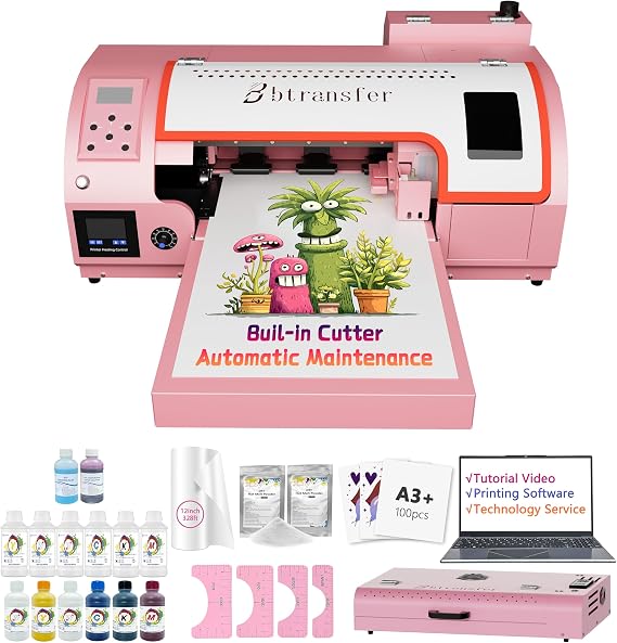 A3 M1630 Pro DTF Printer Bundle Auto Maintenance&White Ink Circulation Direct to Film Transfer Machine,Built-in Cutter Easy Setup, Vibrant Colors Perfect for T-Shirt Printing Business