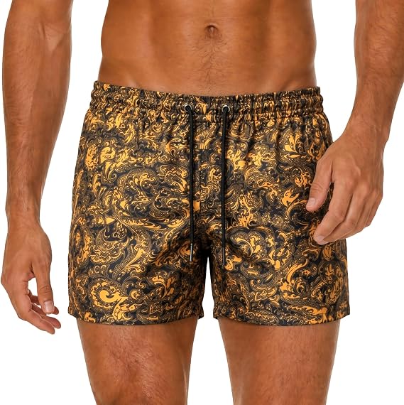 GINGTTO Men's Beach Shorts Bathing Suits with Mesh Lining