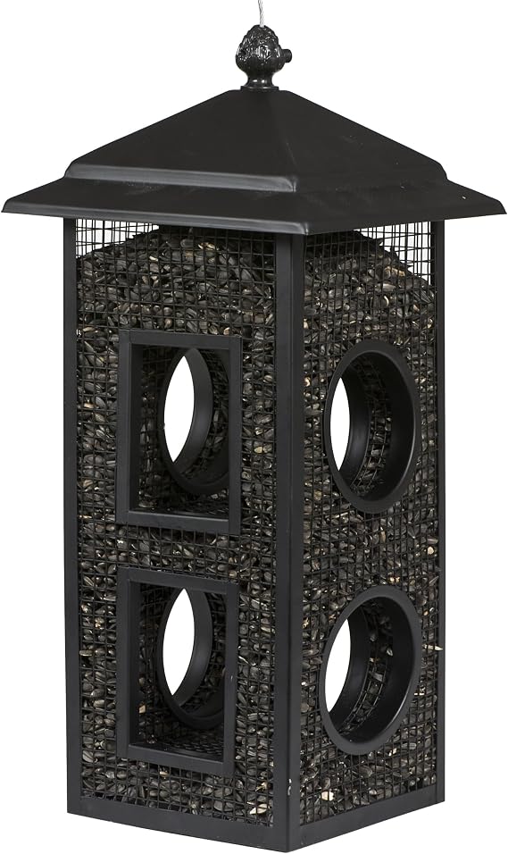 Perky-Pet Fly-Thru Wild Bird Feeder, 2 lb Seed Capacity | All-Metal Construction, Mesh Sides, Outdoor Hanging Feeder with Mesh Sides and Perch Stations