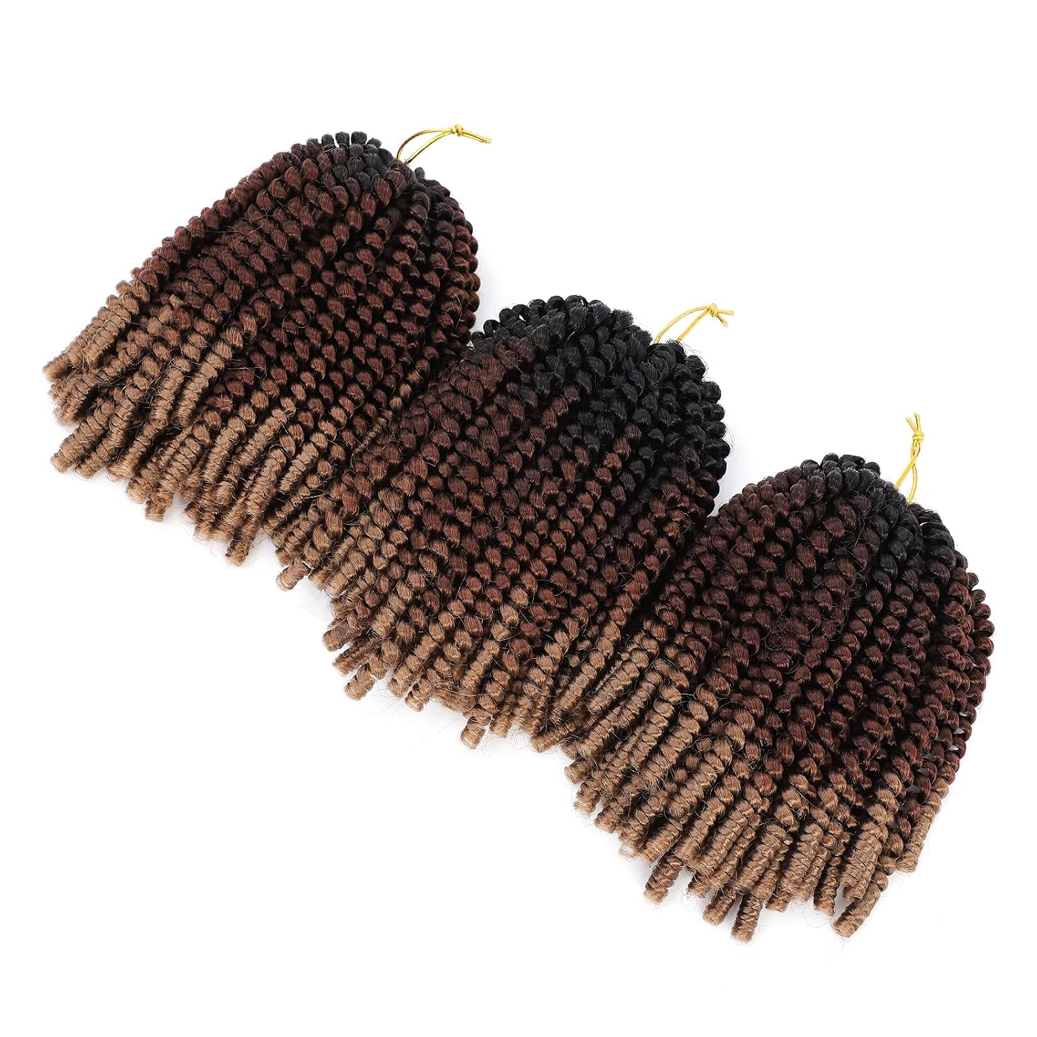 Eugenia Spring Twist Hair 8 Inch 3 Packs Fluffy Spring Twists Braiding Bomb Twist Hair Synthetic Fiber Spring Twist Crochet Braids Low Temperature for Black Women Braiding Crochet Hair #1B3027