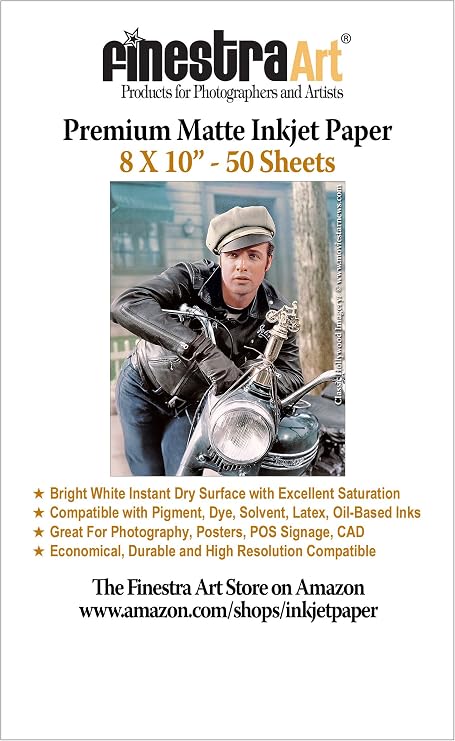 8" X 10" Premium Arctic Matte Inkjet Photo Paper - 50 Sheets