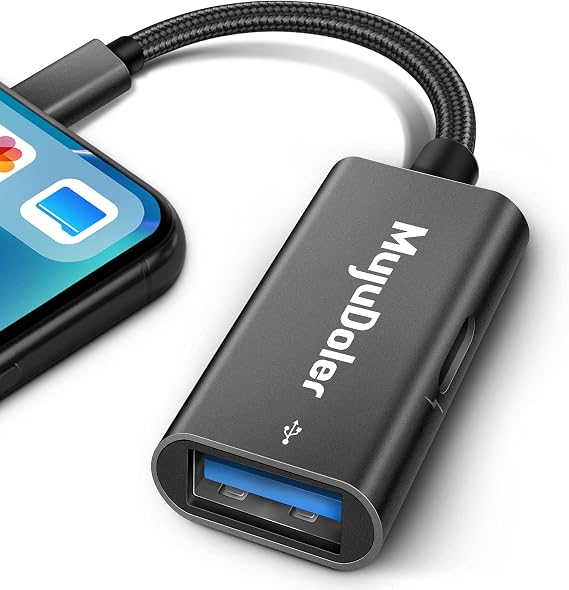 MujuDoler USB Adapter for iPhone iPad, iPhone iPad USB Adapter Sturdy USB 3.0 OTG Female Adapter for Camera Connection Kit, MIDI Keyboard, USB Flash Drive, Mouse, Plug and Play