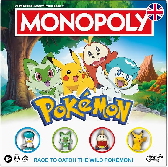 Monopoly Pokémon Edition Board Game | Ages 8 and Up | 2 to 4 Players | Kids Games for Pokémon Fans | Fun Family Games| 45 Mins. Avg. - English Version