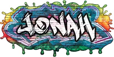 MySticky Custom 3D Graffiti Name Wall Decal, Personalized Vinyl Art Decor, Removable Game Room Sticker, Peel and Stick Wall Mural Small