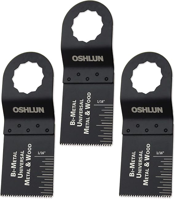 Oshlun MMS-0103 1-1/3-Inch Universal Bi-Metal Oscillating Tool Blade for FEIN SuperCut and Festool Vecturo, 3-Pack