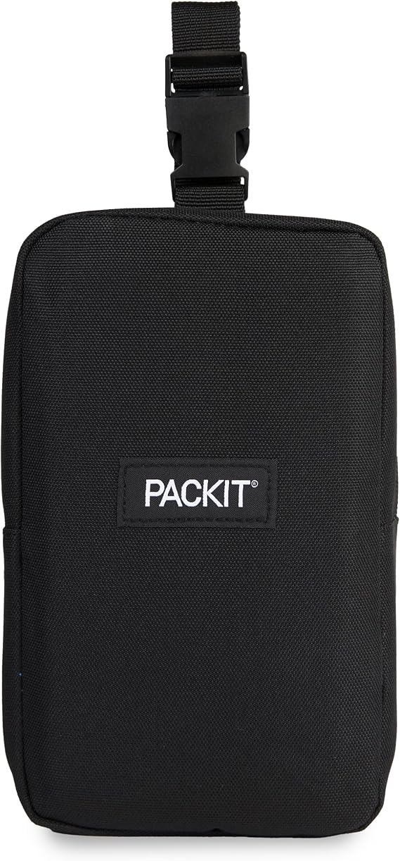 PackIt Freezable Upright Snack Box, Black