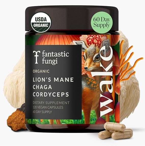 Fantastic Fungi Lions Mane, Cordyceps and Chaga Mushroom Blend Capsules