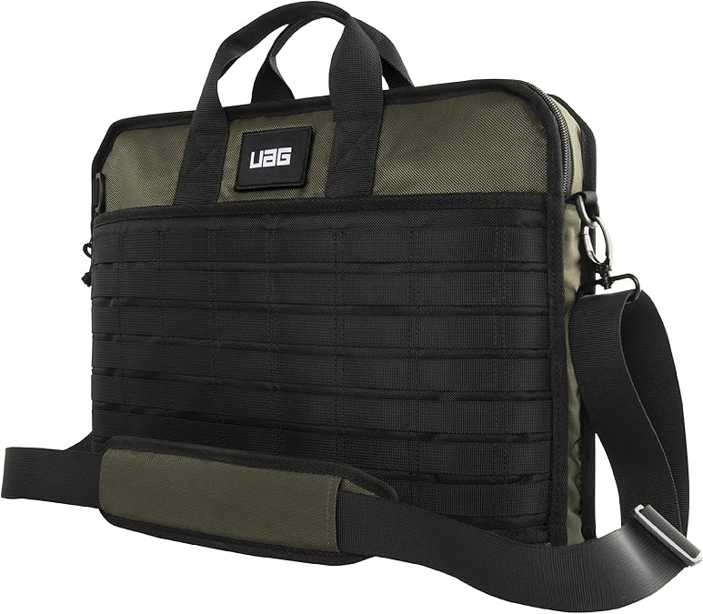 URBAN ARMOR GEAR UAG Tactical 14-inch Slim Brief, fits Most Devices up to 13-inch to 14-inch, Rugged Protective Slim Secure Laptop Tablet Carrying Bag with Shoulder Strap, Olive