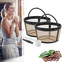 Coffee Filter Baskets 2PC, Reusable Coffee Filters Baskets 4-6 Cups Replacement Coffee Filters for Mr. Coffee and Black & Decker Coffee Makers and Brewers, Coffee Machine Accessories