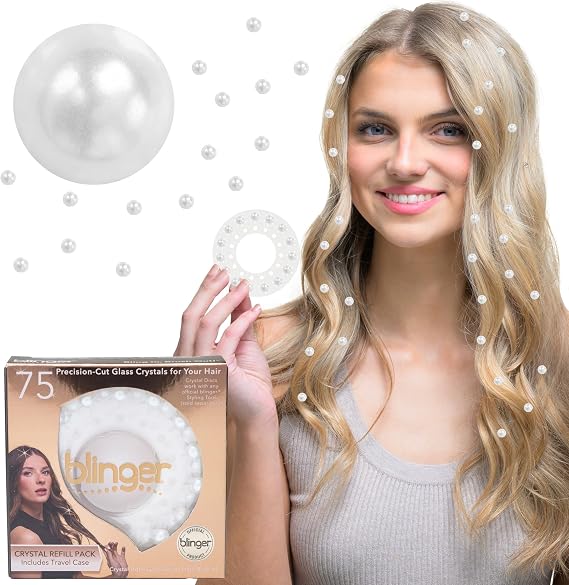 blinger Shimmer Collection Refill Pack - Pure White Pearls | 7 mm