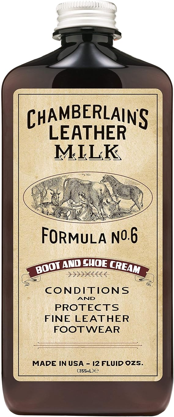 Leather Milk Leather Boot & Shoe Conditioner and Cleaner - No. 6 - All-Natural, Non-Toxic Shoe Care Cream Made in The USA. 2 Sizes. Includes Polishing Applicator Pad!