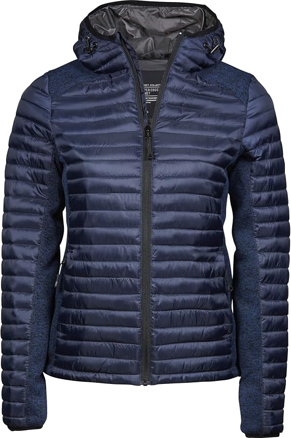 Tee Jays Womens/Ladies Crossover Hooded Padded Outdoor Jacket