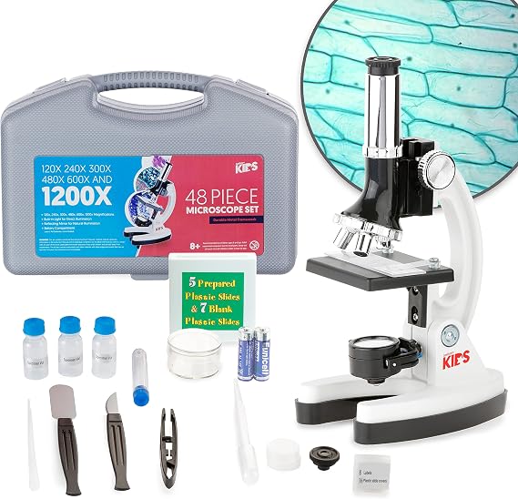 AmScope M30-ABS-KT1-W-I 1200X Microscope Kit - Includes Science