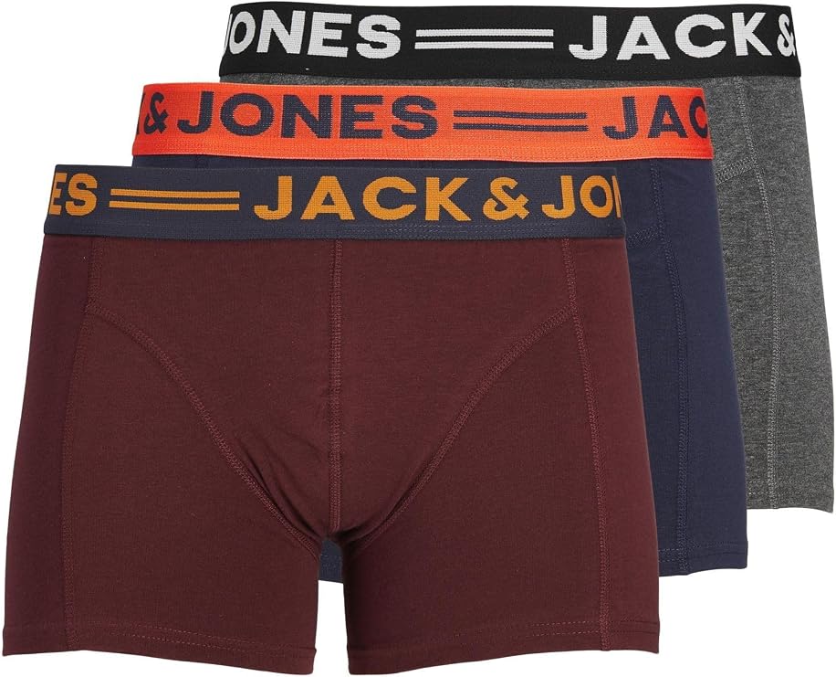 JACK & JONES Men's Jaclichfield Trunks 3 Pack Noos