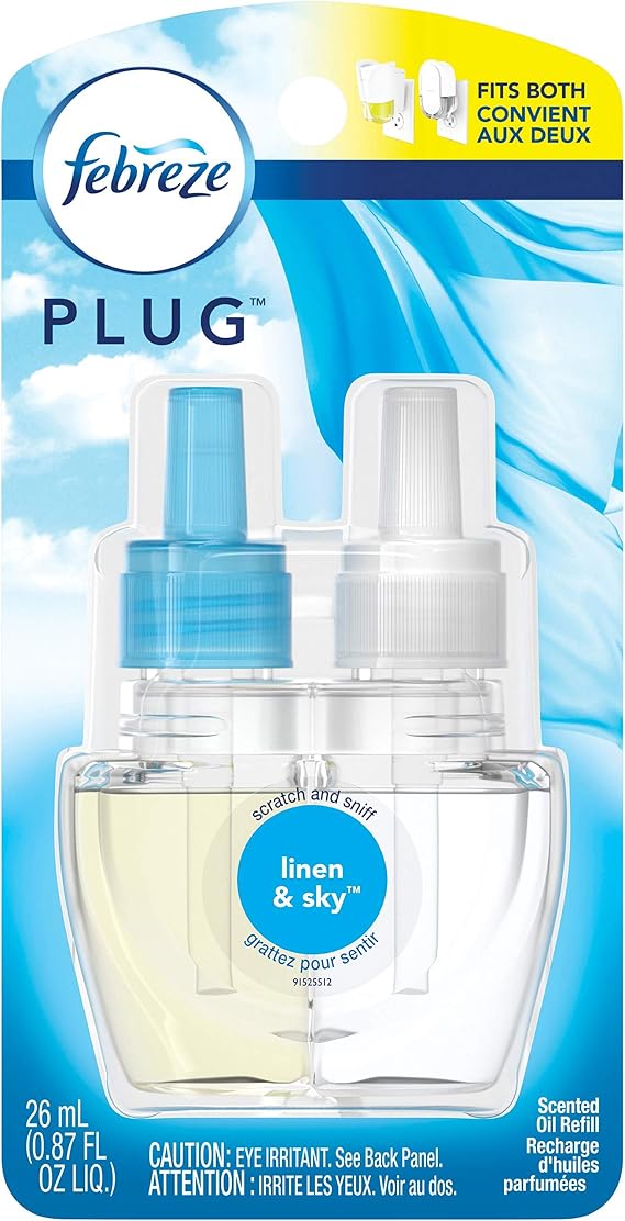 Febreze Plug Air Freshener Refills, Linen And Sky, 0.87 Oz