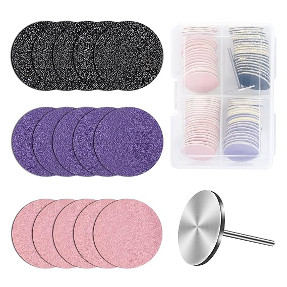 MelodySusie 80Pcs Replacement Sandpaper Discs with 25mm Metal Drill Bit