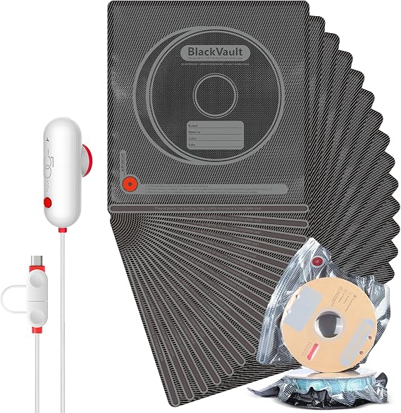 Vacbird Filament Vacuum Storage Kit with USB Pump, 20 Pack Light-Proof Vacuum Sealed Bags for 3D Filament, Spool Sealing for Keeping Dry and Clean (12.6 * 13.38 in)