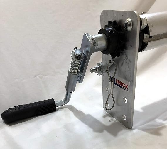 Manual Truck and Trailer Hand Crank Tarp Kit with Solid Vinyl tarp (6' X 14')