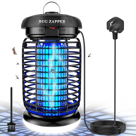 Bug Zapper Illuminated, 4200V 15W UV Mosquito Killer Lamp, Waterproof IPX4, Tasteless and Non-toxic, Electric fly zapper for indoor and outdoor