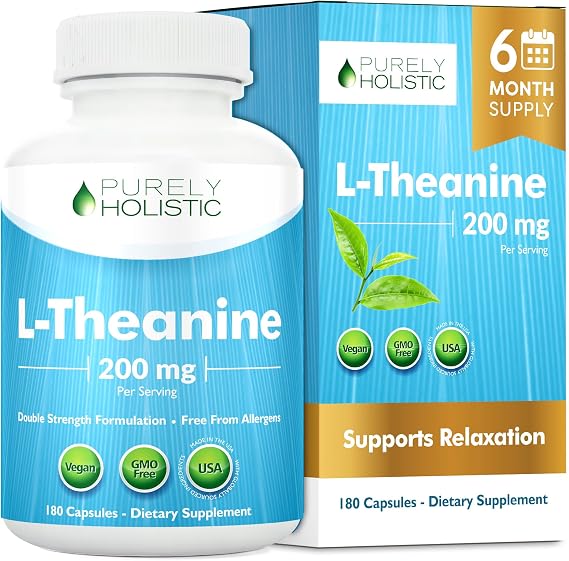 L Theanine 200mg, Relaxation Focus & Mental Clarity Support, 6 Month Supply