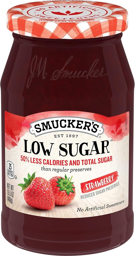 Smucker's Low Sugar Strawberry Reduced Sugar Preserves, 15.5 Ounces