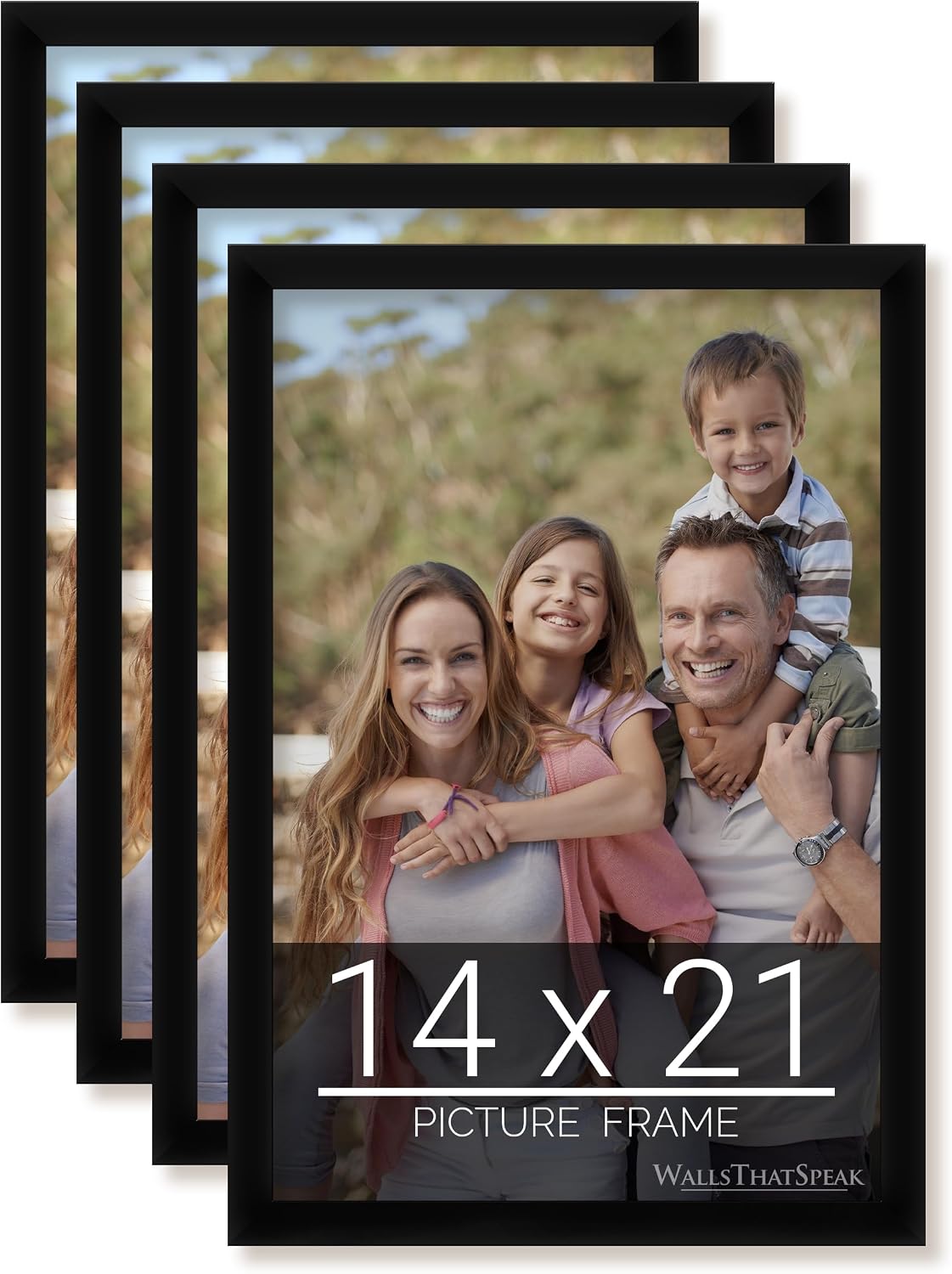 14x21 Black Picture Frame for Puzzles Posters Photos or Artwork, Set of 4