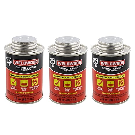 DAP 00107 Weldwood Original Contact Cement,3 oz - 3 Pack