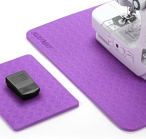 BUXFMHT Sewing Mat Set, Sew Machine Muffling Mat, Reduce Sews & Pedal Vibrations, Movement and Slipping, Sewings Machine and Sergers Accessory (2-Piece Set) (Purple)