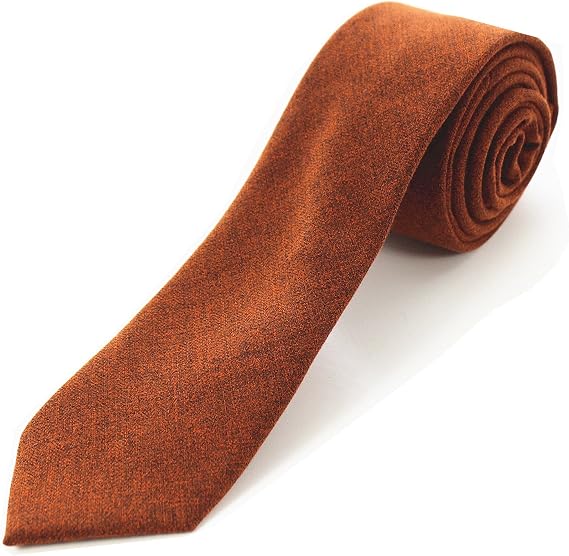 JEMYGINS 2.4" Cotton Necktie Solid Mens Cashmere Wool Skinny Tie