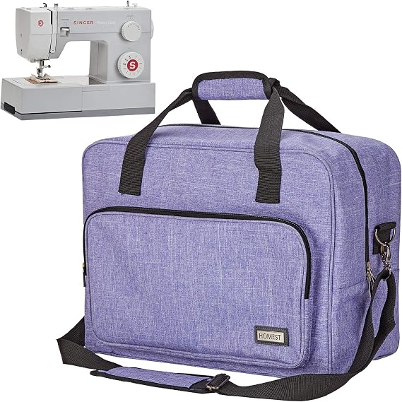 HOMEST Sewing Machine Carrying Case, Universal Tote Bag with Shoulder Strap Fits Most Standard Singer, Brother, Janome, Purple