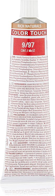 Wella Colour Touch Demi-Permanent Hair Colour, No. 9/97 Very Light Cendre Brunette Blonde, 60 ml