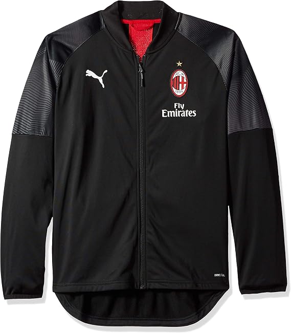PUMA Mens A.C. Milan Licensed Stadium Jacket Small, PUMA Black/Tango Red