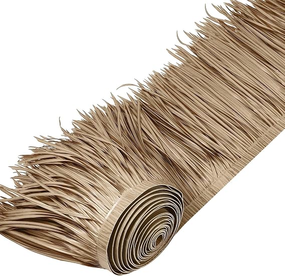 XMAYODS Tiki Straw Roof Thatch 100x50cm Palm thatch Roofing Artificial thatched Leaf Party Decorations Roll Palm Straw Thatch Roof for Garden Tiki Bar Hut Grass(Color 2)