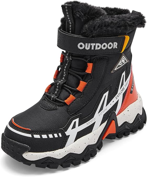 Balabala Kids Winter Snow Boots, Outdoor, Anti-Slip, Warm, Faux Fur