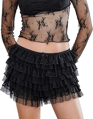 Womens Ruffle Layered Shorts Floral Lace Trim Bow Lolita Bloomers Pumpkin Mini Pants Pettipants Sexy Y2k Panties
