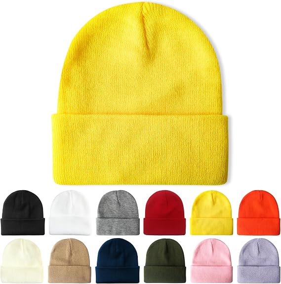 PFFY Beanie for Men Women Unisex Knit Cuffed Winter Beanies Hats Skull Cap