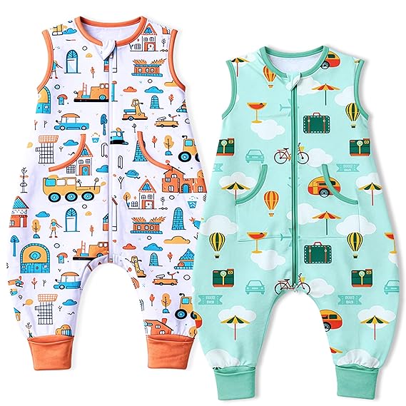 Toddler Sleep Sacks Sleep Sack 24-36 Months with legs Cozy comfy Baby Warable Blanket with 2-Way Zipper(2T-3T)
