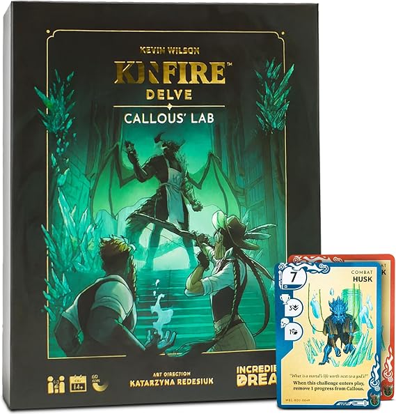 Incredible Dream Kinfire Delve: Callous' Lab | Quick-to-Table Cooperative Dungeon-Crawling Card Game | Affordable, Streamlined Fantasy Adventure | Ages 14 and Up | Made