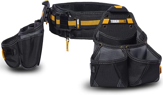 ToughBuilt ClipTech - 3-Piece Tradesman Tool Belt Set, TB-CT-111-3P | 2 Tool Pouches, Padded Belt, ClipTech System, 1680D Construction, Easy-Access Storage, Jobsite Ready