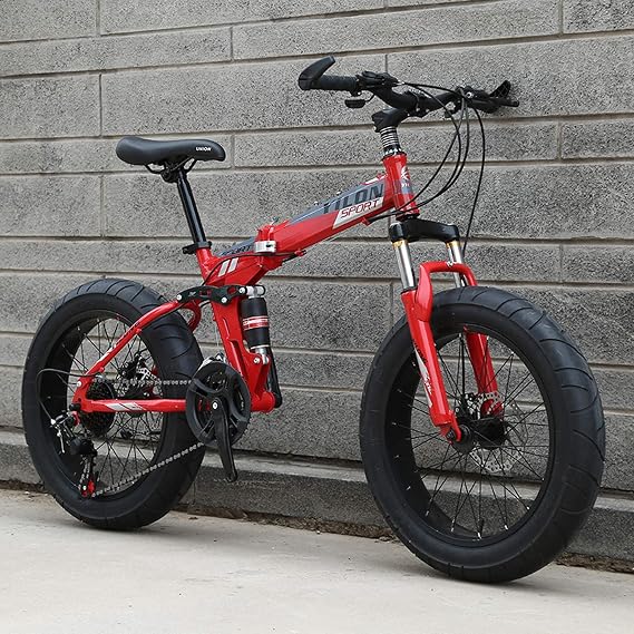 20 Inch Mountain Bike Beach Snow Fat Tire Bike High Carbon Steel Soft Tail Frame Dual Disc Brakes Off-Road MTB Load 200kg for Men & Women