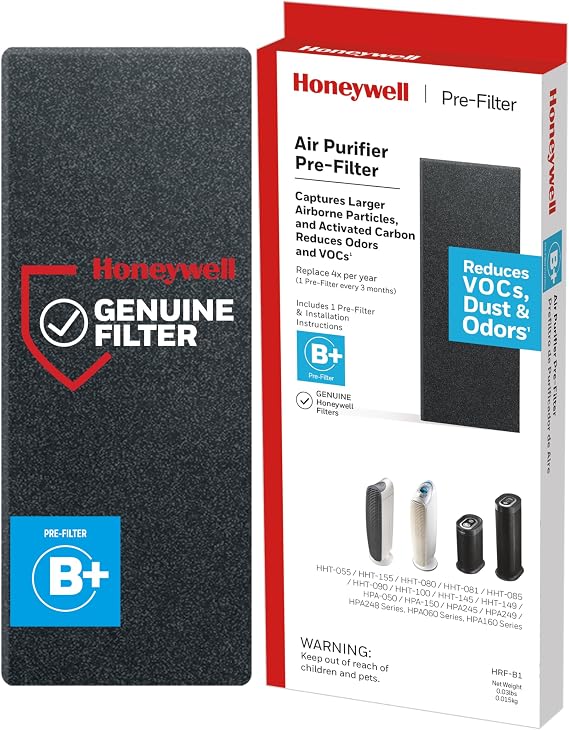 Honeywell Odor-Reducing Air Purifier Replacement Pre-Filter HRF-B1, 1 Count | Helps Reduce Household Odors and VOCs While Capturing Larger Airborne Particles