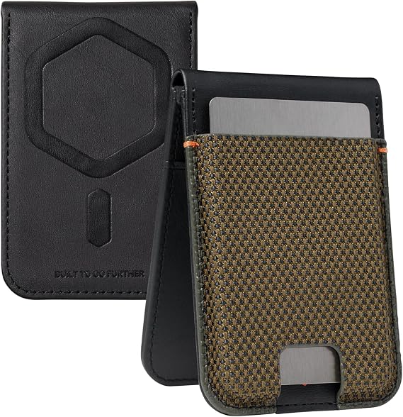 URBAN ARMOR GEAR UAG Slim Wallet Kevlar Olive 6 Cards Holder with Kickstand RFID Blocking, Metropolis Magnetic Wallet Compatible with MagSafe for iPhone, Galaxy