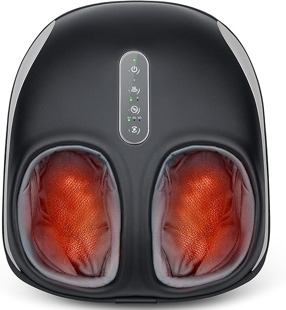 Nekteck Foot Massager Machine with Heat for Plantar Fasciitis & Neuropathy | Shiatsu Feet Massager, FSA Eligible HSA Massage Tools, 360 Air Compression & Deep Kneading Therapy, Gifts for Women Men