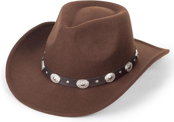 INOGIH Women Men Western Cowboy Cowgirl Hat Outdoor Wide Brim Fedora Hat