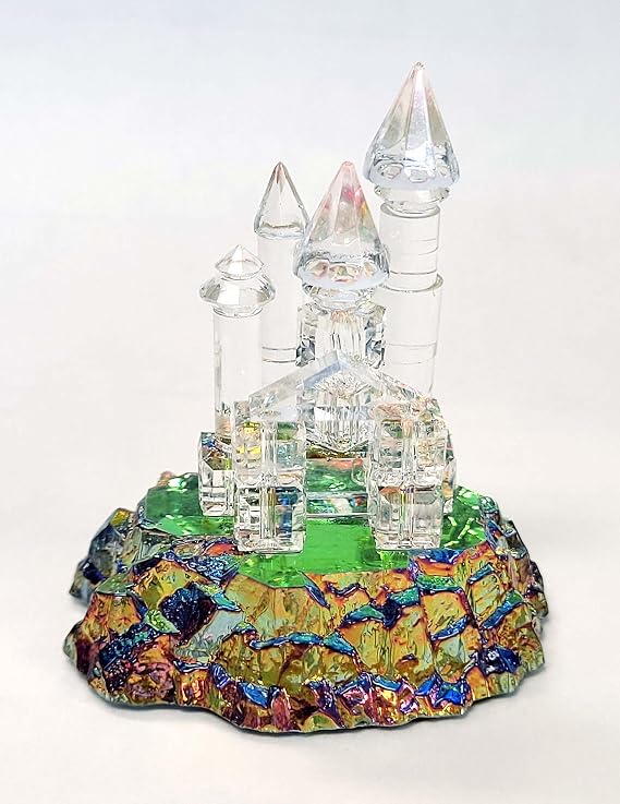 Crystal World Castle on the Small Island Multicolored/Iridescent Figurine