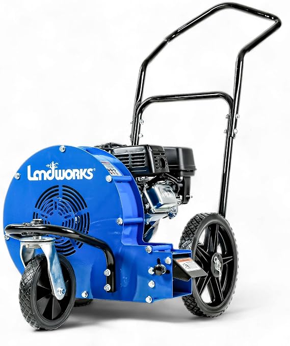 Landworks Leaf Blower Wheeled Walk Behind Jet Sweep Manual-Propelled Powerful 7HP 4 Stroke OHV Motor Output Wind Force of 150 MPH / 1270 CFM at 3600RPM