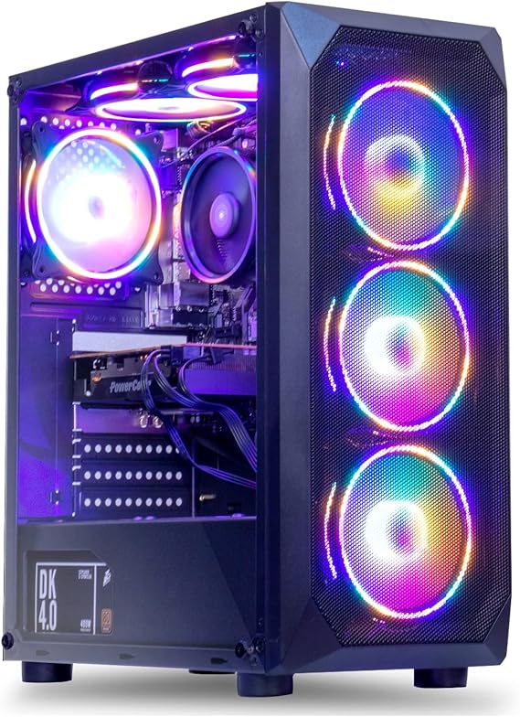 MXZ Gaming PC Computer R5 3500X, RTX3060, 16G DDR4, NVME 500G,6RGB Fans,Win 11 Pro Ready to use, Gamer Desktop Computer(R5 3500X| RTX 3060)