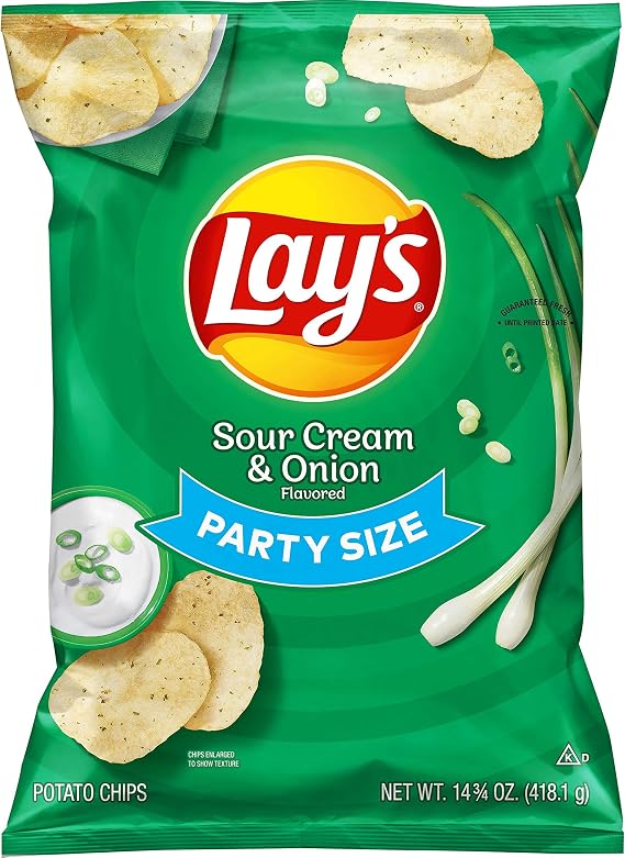 Lay's Sour Cream & Onion Potato Chips, Party Size (14.75 Ounce)