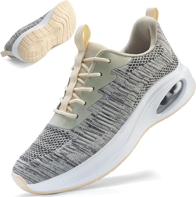 ZYEN Wide Toe Box Shoes Women Air Cushion Road Running Shoes Extra Wide Width Sneakers Arch Support Gym Athletic Tennis Sneakers Lightweight Breathable Walking Shoes